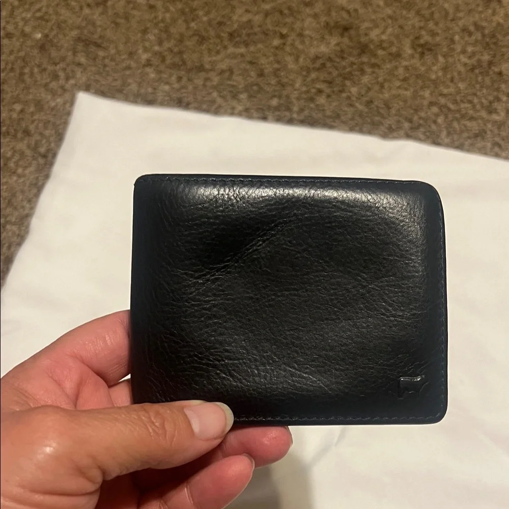 Will mens black leather bi-fold wallet
